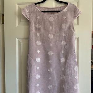 Rose Italian Linen Shift Dress